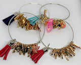 4 bangle charm set